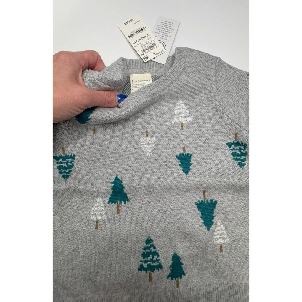 NEW 2-piece baby boy size 12 months First Impressions soft sweater/pants outfit